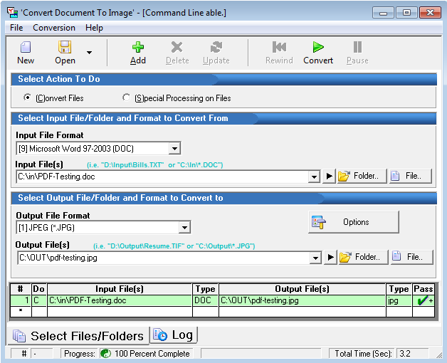 'Convert Document to Image' new user interface