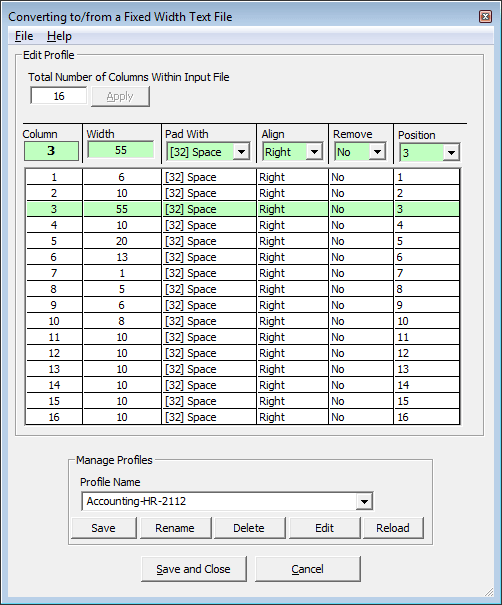 TXT to Excel Conversion - Profile Editor image