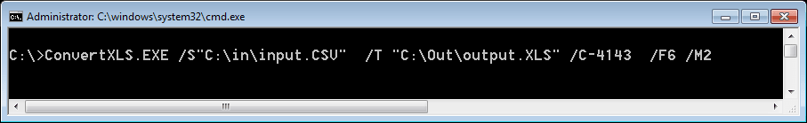 convert CSV to XLS command line