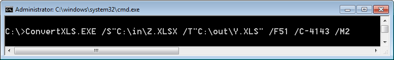 convert XLSX To XLS command line