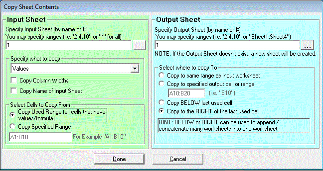 merge xls files dialog box