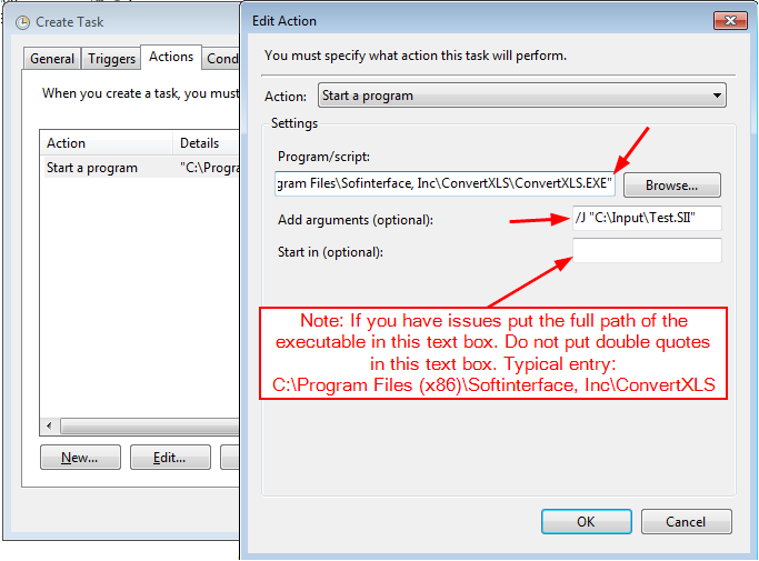 Using Task Scheduler with Softinterface Software Tools