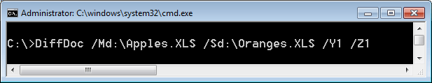 command line Excel comparison example