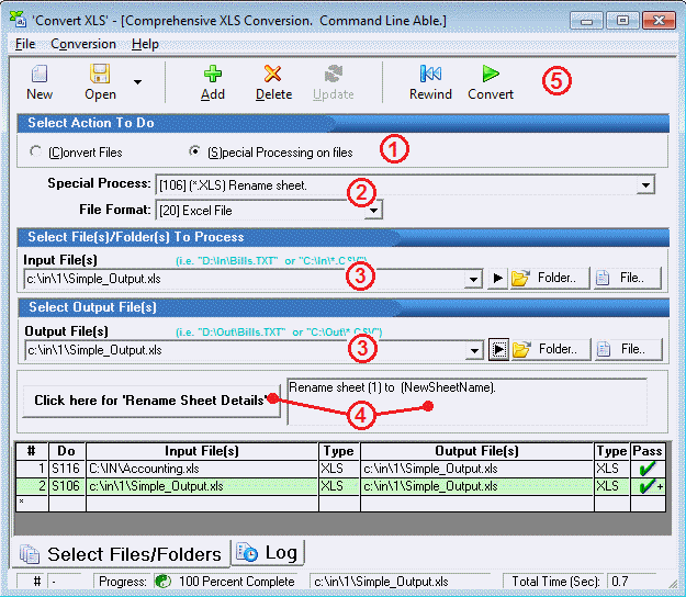 How to do special processing with  'Convert XLS' application user interface